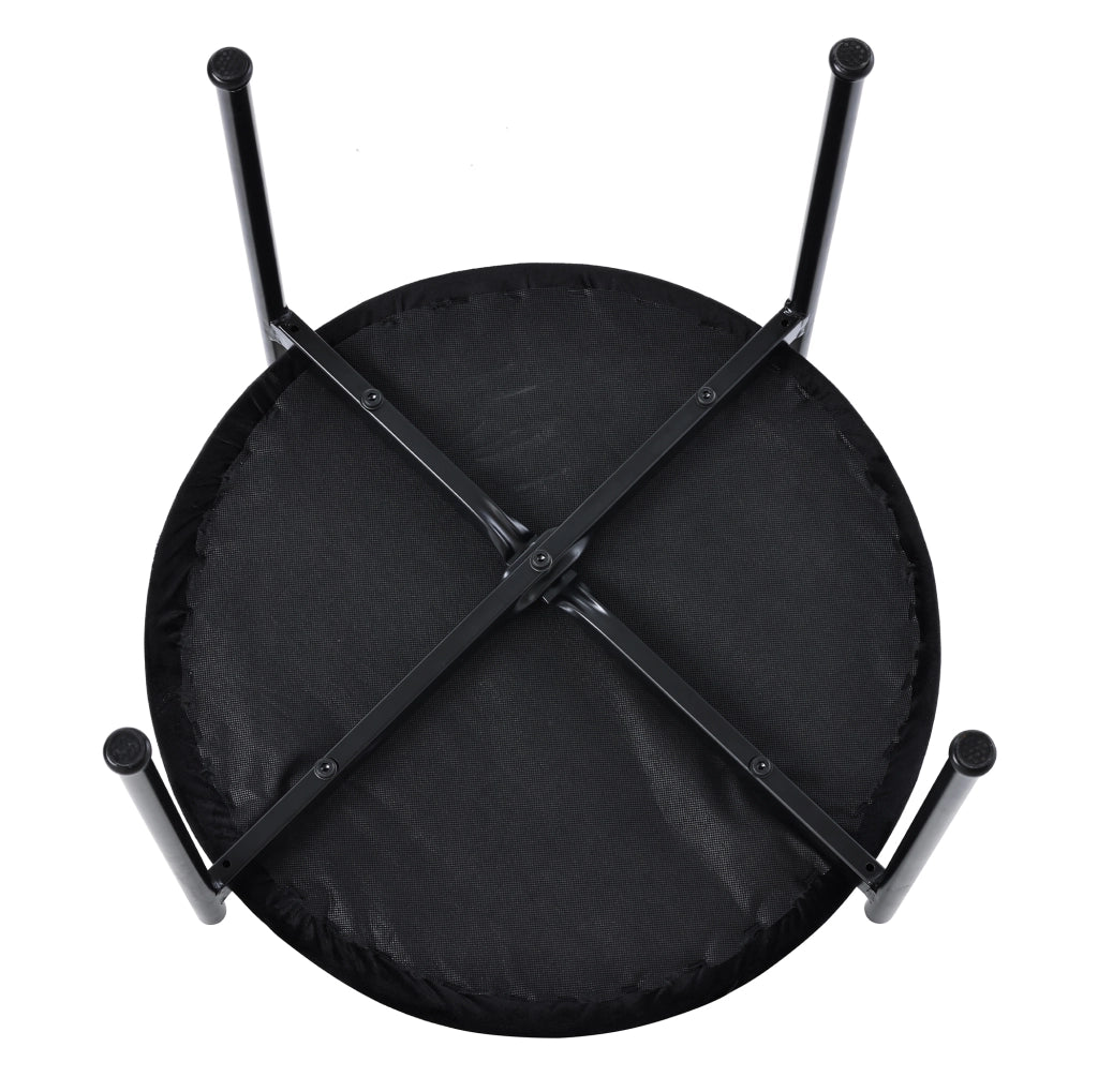 Set 4 sedie da pranzo in velluto nero con schienale in rattan e gambe in metallo