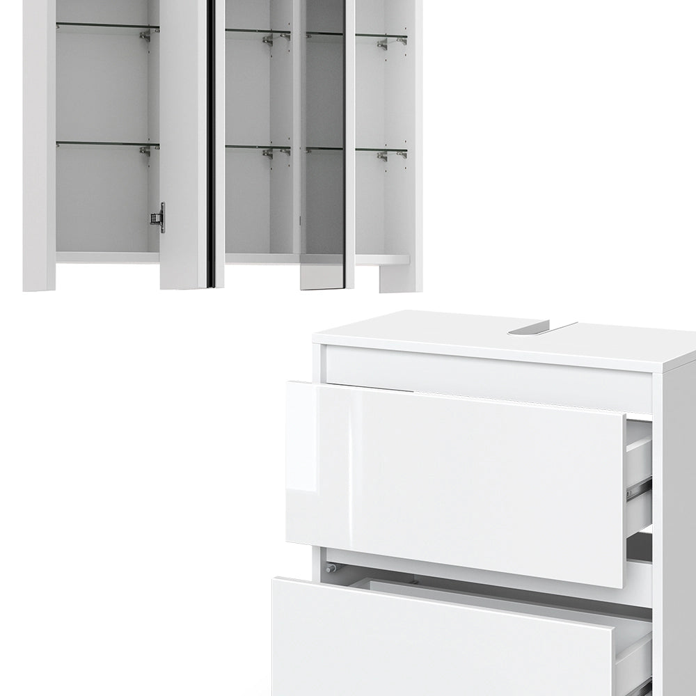 Set di mobili da bagno Majest Bianco lucido 2 parti Vicco