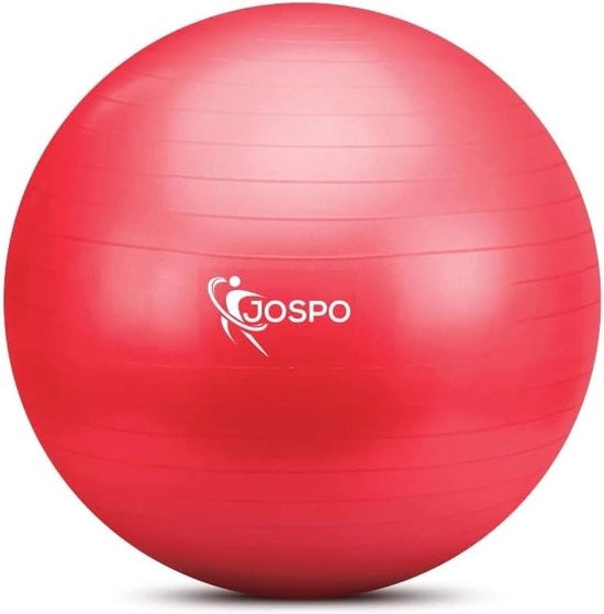 Ottone per allenamento con pompa per palline, pallone per fitness, dimensioni 55cm/65cm/75cm/85cm - blu/rosso/nero - ufficio, pallone per yoga, allenamento sportivo, pilates, portata massima 350kg, sicurezza grazie alla protezione contro la rottura