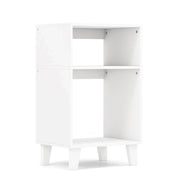Tavolino laterale stretto 39,5 x 29,5 x 65 cm design moderno con gambe rialzate realizzato in legno ingegnerizzato bianco 20_0020870