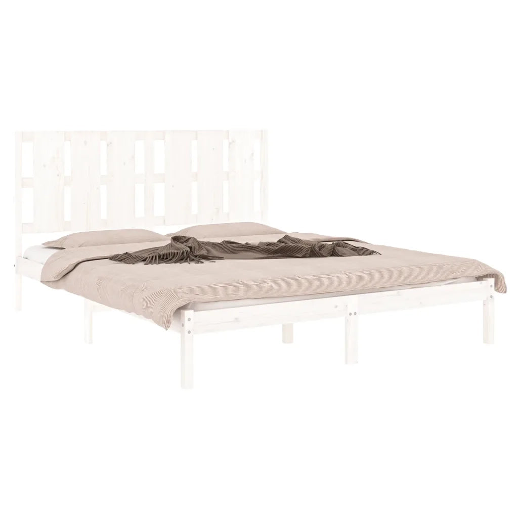 Giroletto-Struttura Letto Bianco in Legno Massello di Pino 160x200 cm 752558