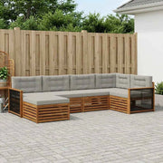 Set di divani da esterno 6 pz Naturale e Grigio Chiaro 3383564