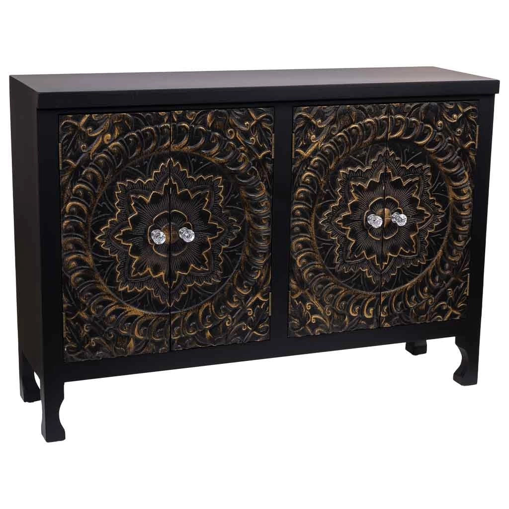 Credenza in legno con 4 porte 100,5x26x70