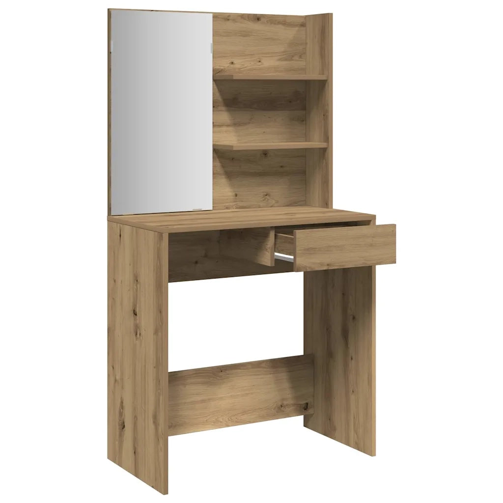 Toeletta con Specchio Rovere Artigianale 74,5x40x141 cm