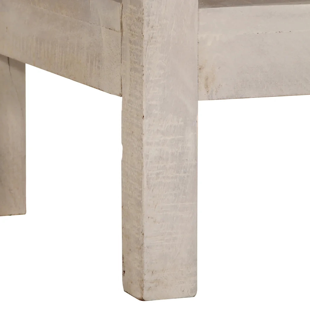 Tavolo Consolle | Tavolo d'Ingresso Bianco 110x35x75cm Legno Massello di Mango