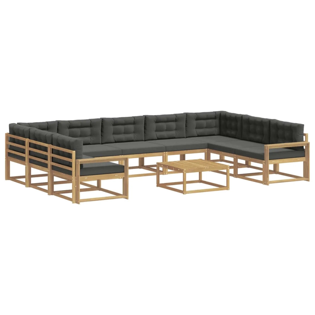 Set di divani da esterno con cuscino 10 pcs Bianco e Antracite 3387076