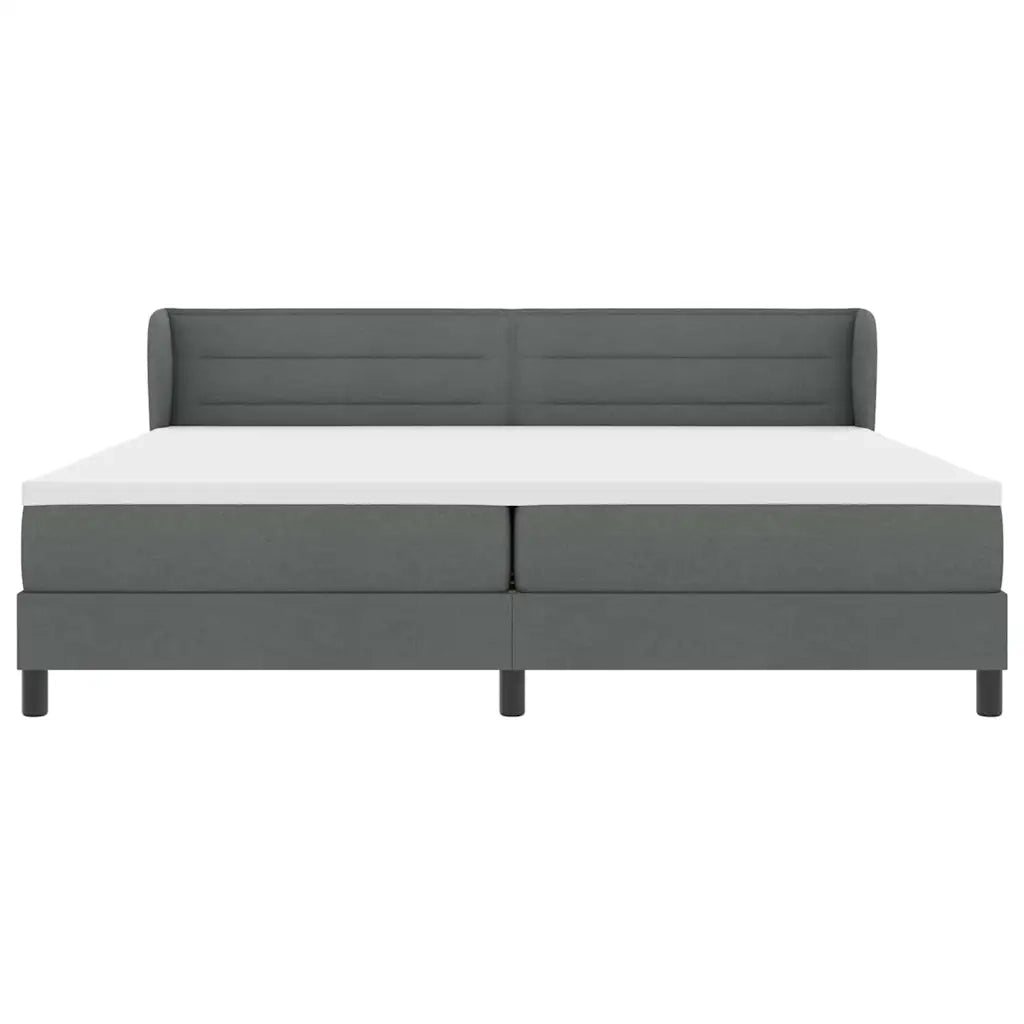 Letto a molle con materasso Grigio scuro 200 x 200 cm Tessuto 3339983