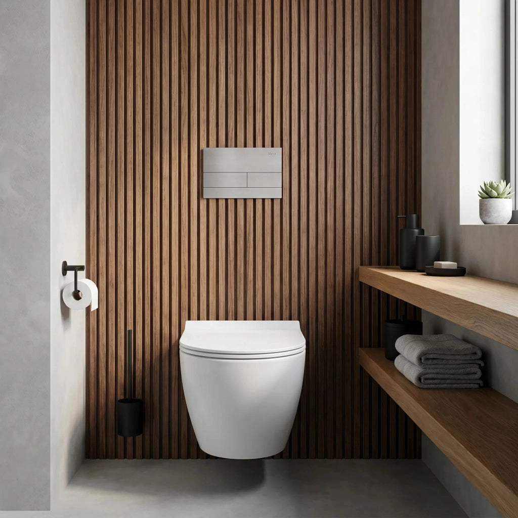 Set Telaio Da Incasso Per Wc Slim 024n Con Pulsante T Brush Steel