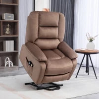 Poltrona Alzapersona Elettrica Relax con Schienale Reclinabile, Poggiapiedi e Telecomando, 90 x 93 x 110 cm, Marrone