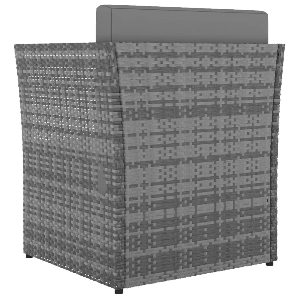 Sedia da Giardino | Sedie da Esterno con Poggiapiedi in Polyrattan Antracite