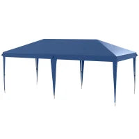 Gazebo da Giardino Pieghevole Pop-up, Sacco Incluso, Acciaio Resina Oxford Alta Densità, 6 x 3 m, Blu