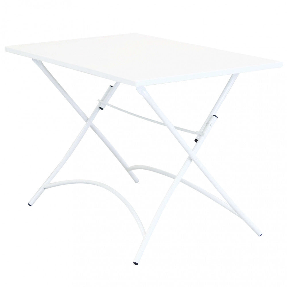 Tavolo Bristol 110x70x72 h cm in Acciaio Bianco