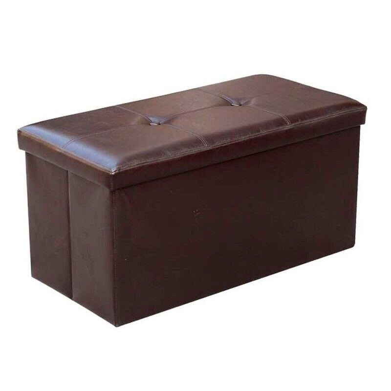POUF CONTENITORE IMBOTTITO RETTANGOLARE 80X40 CM COLORE MARRONE