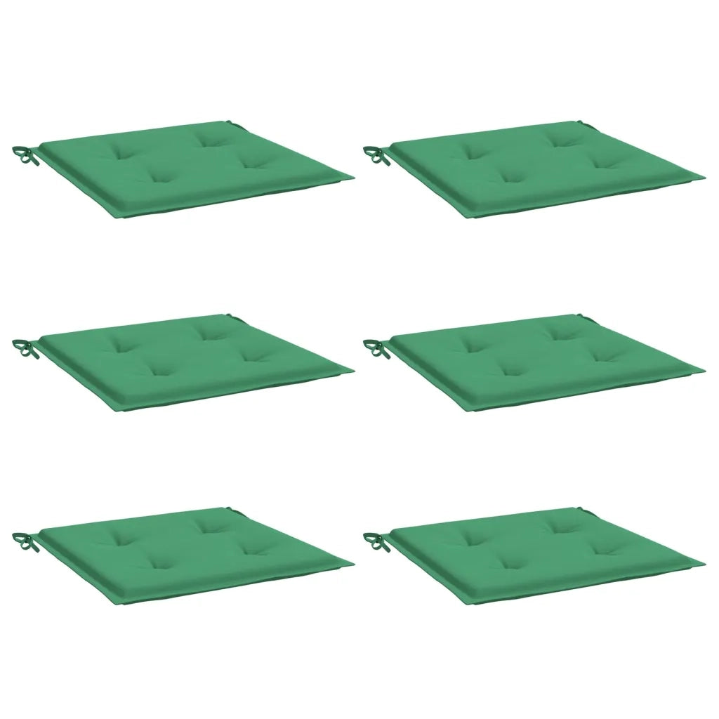 Cuscini per Sedia 6 pz Verdi 50x50x3 cm in Tessuto Oxford