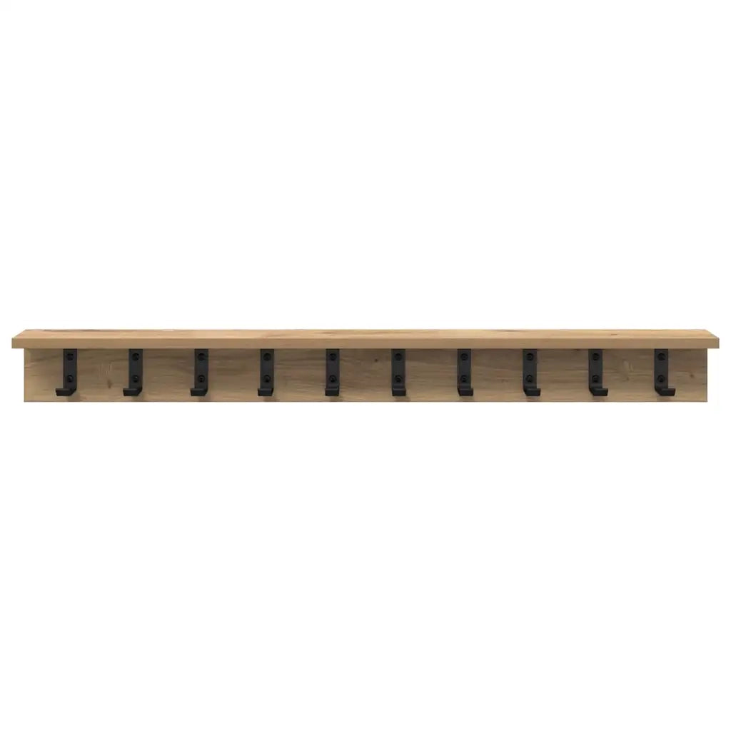 vidaXL Appendiabiti a muro rovere artigianale 100 x 10.5 x 10.5 cm