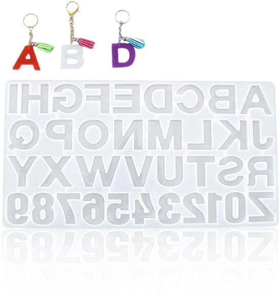 Sieri per DIY - Mal di Silicone - Epoxy - Cassetti con Alfabeto e Numeri - Chiave a Sospensione - Gioielli per il Fai da Te - Resistenti ai Colpi - Epoxy per Malattia