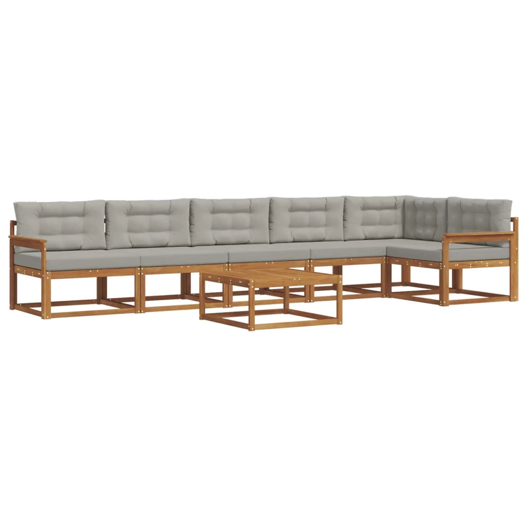 Set di divani da esterno 7 pcs Grigio Naturale e Chiaro 3367674