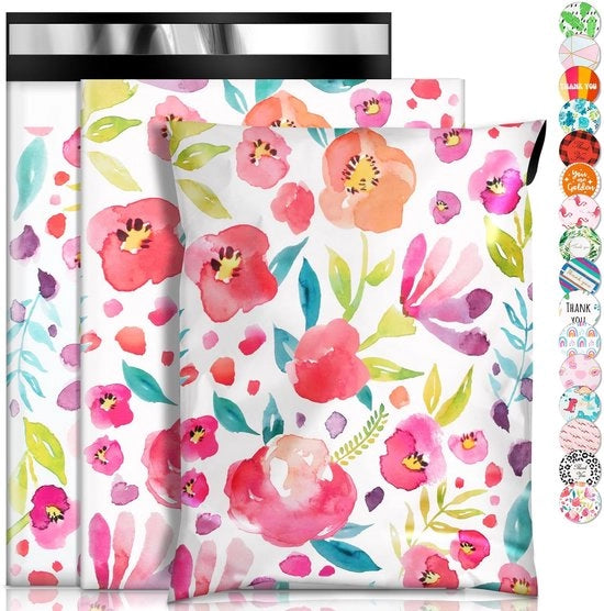 Set di 100 borse di spedizione in plastica - Borse di spedizione 25x35 cm - Protezione della privacy - Design flamingo - Alta qualità - Buste di spedizione