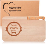 Piatto di pane in legno con lama in legno di olmo, tavolo da colazione in legno di betulla con incisione come regalo, idea regalo per papà per il suo compleanno o Natale