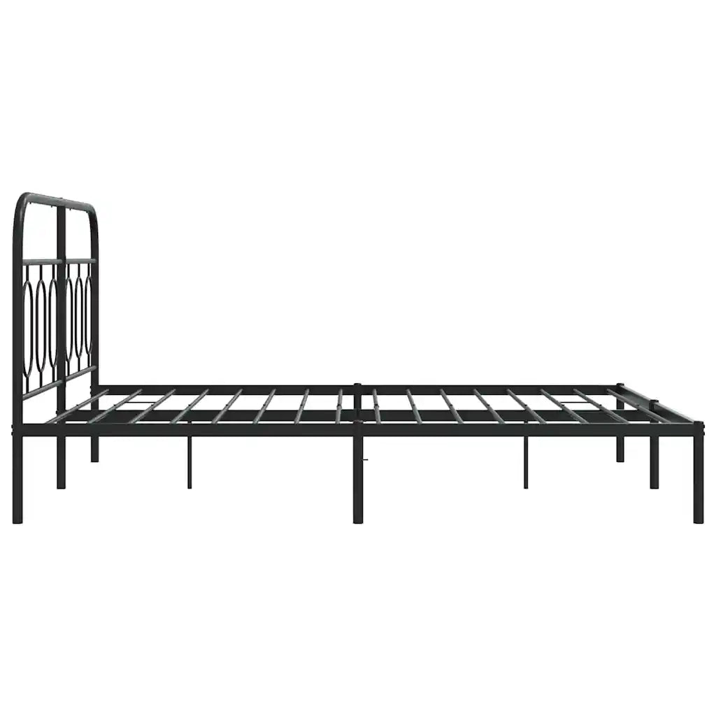 Giroletto con Testiera-Struttura Letto con testiera in Metallo Nero 150x200 cm 458701