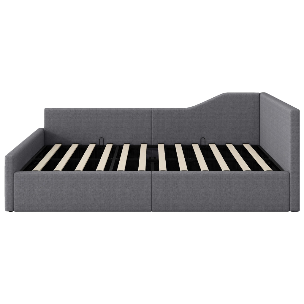 LETTO Imbottito con contenitore 140x200 cm Grigio