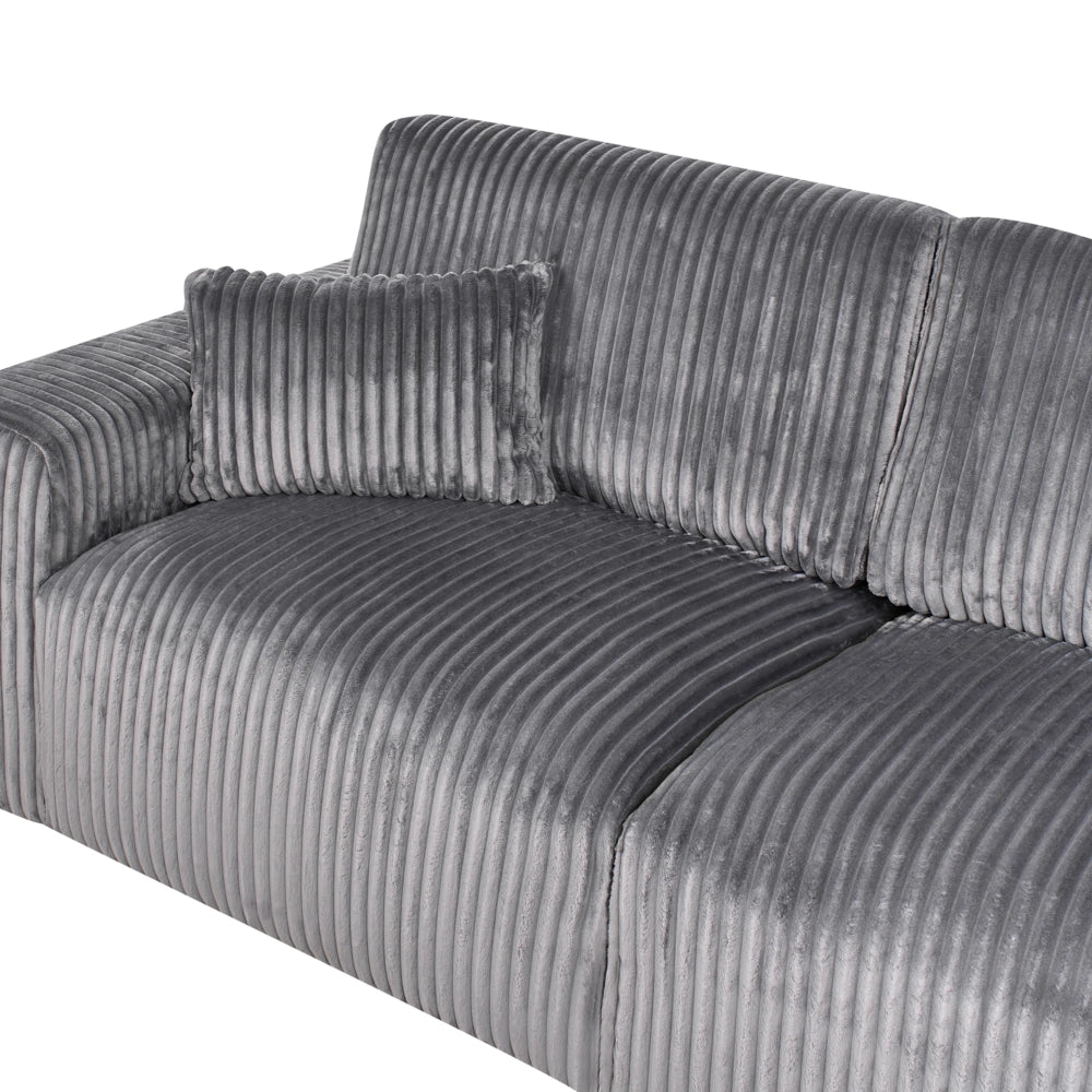 Divano in velluto a coste grigio Jumbo Cord 3 posti confortevole Soggiorno moderno retrò