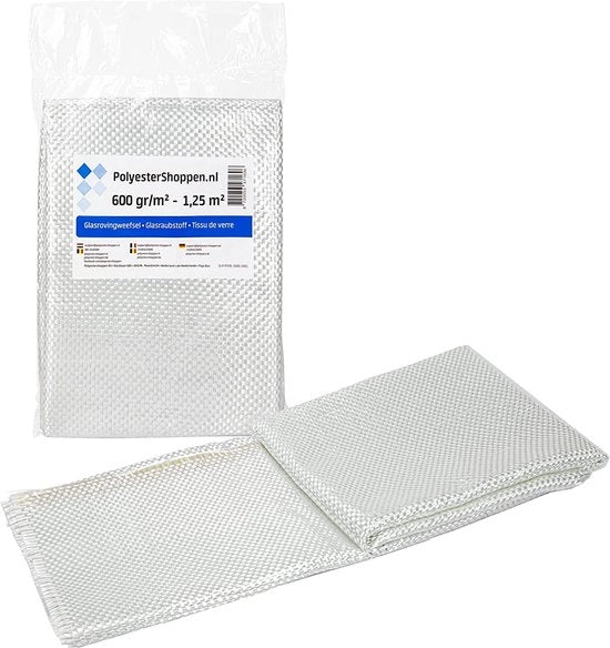 Rovigno per tessuti | Tessuto di vetro | 5m², 600g/m² | Speciale per resine a base di poliestere, resine epoxy, mattonelle GVK, tessuti GVK, mattonelle GVK, tessuti aramidici, laminati