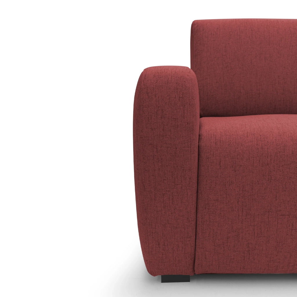 Duna Divano letto matrimoniale con materasso 20 cm in tessuto impermeabile T03 195 cm (mat. 140x197) rosso