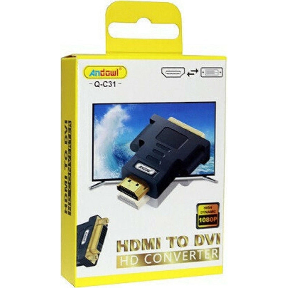 Trade Shop - Convertitore Adattatore Dinamico Da Hdmi Maschio A Dvi Femmina Hd 1080p Q-c31 -