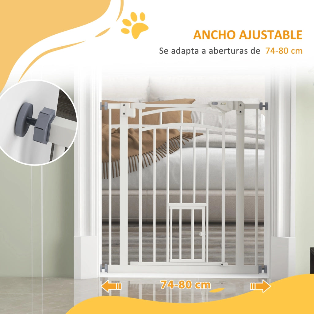 Barriera per Cani Porta Scala ¨C zephmum ¨C Bianco 74-80 cm