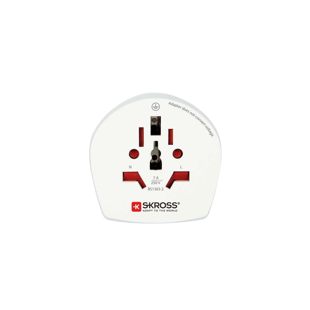 Adattatore da viaggio World Plug per il Regno Unito 12A Bianco Skross