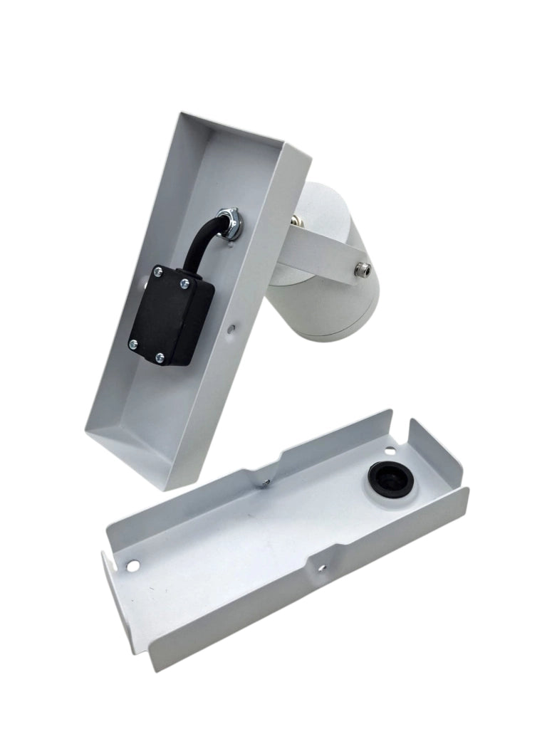 Applique da Parete Esterno GU10 Regolabile Lampada Muro in Alluminio Bianco Satinato IP44 Luce Direzionabile per Interno Esterno per Giardino Balcone Ingresso