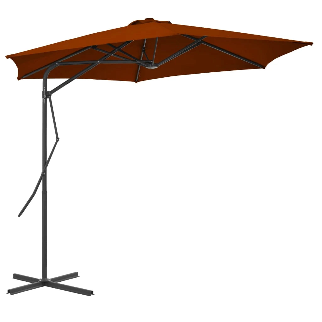 Ombrellone da esterno con palo in acciaio 300 x 230 cm arancione 02_0008210