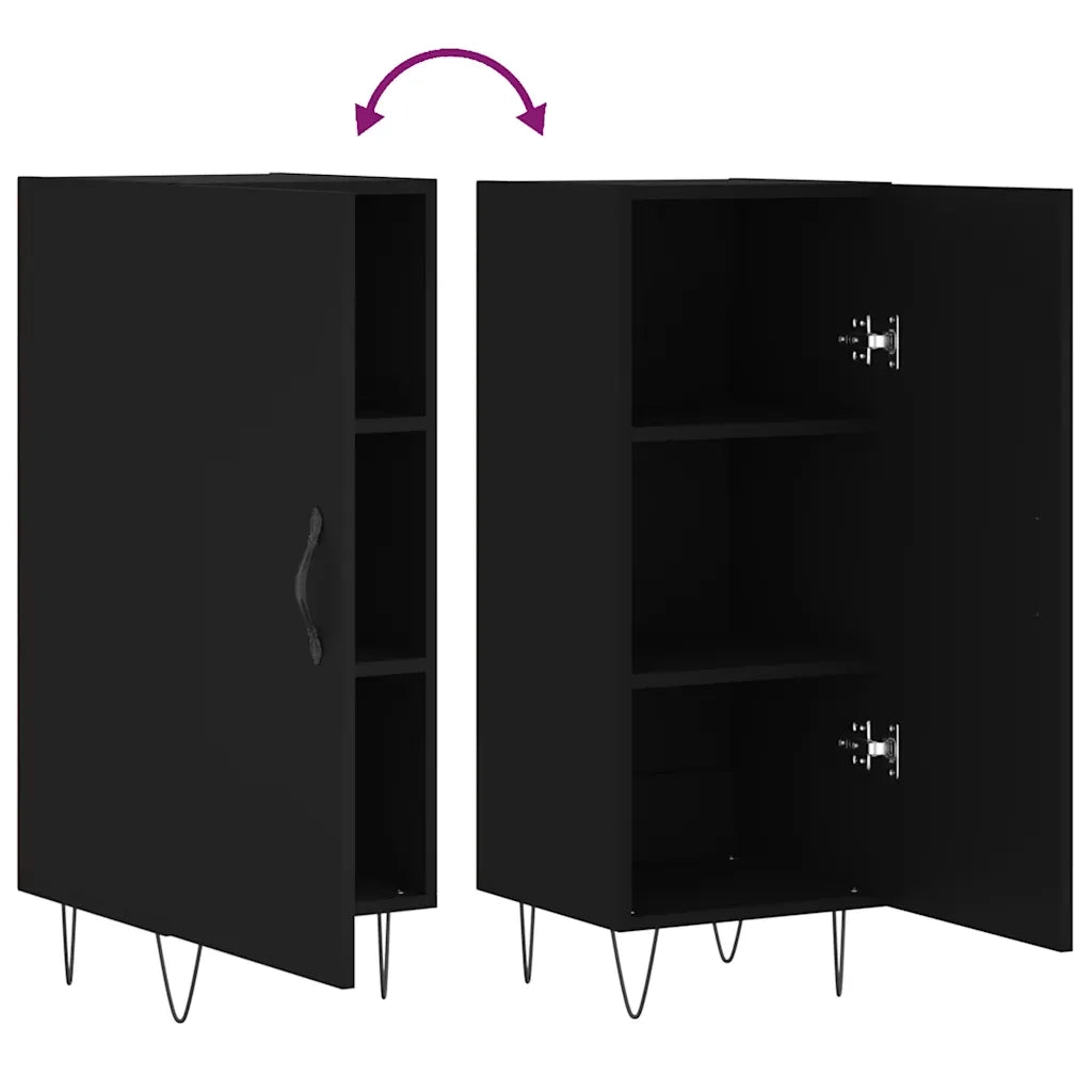 Credenza | Madia | Buffet da pranzo | Armadio da pranzo Nero 34,5x34x90 cm in Legno Multistrato