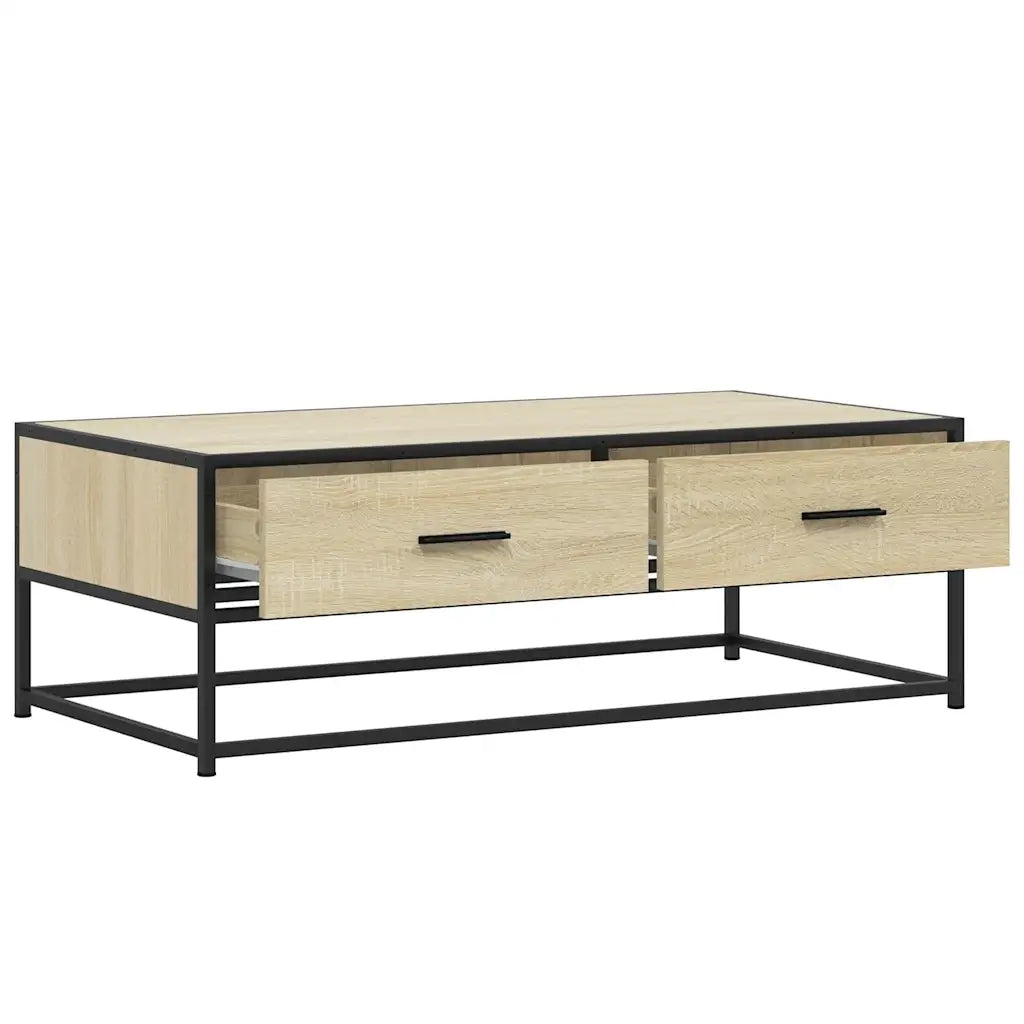 vidaXL Tavolino Salotto Rovere Sonoma 100x50x35 cm Multistrato Metallo