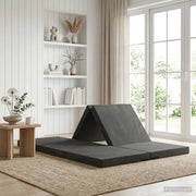 Divano Letto Pieghevole 140 x 67 x 45 cm Grigio Scuro