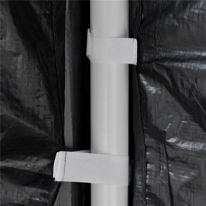 GAZEBO PIEGHEVOLE CON ZANZARIERA E 2 INGRESSI IN METALLO E PE 4X3 M GRIGIO SCURO