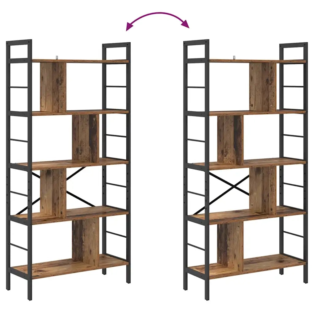 Libreria-Scaffale per Libri-Mobile di Stoccaggio Legno vecchio 75 x 30 x 156 cm Legno multistrato