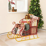 SOARS Decorazioni Natalizie, Slitta Natalizia in Metallo, Ampio Spazio per Regali di Natale, Giocattoli, Stabile, Addobbi Natalizi per Esterno Interno per Casa, Ufficio (85 X 42 X 61,5 CM)