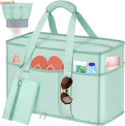 Borsa da Spiaggia Familiare XXL 45 L - Borsa da Viaggio Opaca 50 x 35 x 20 cm - Borsa da Weekend in Nylon con Cerniera a Rallentatore - Borsa con Molti Comparti e Comparto Interno - Borsa per la Conservazione di Giochi e Spesa