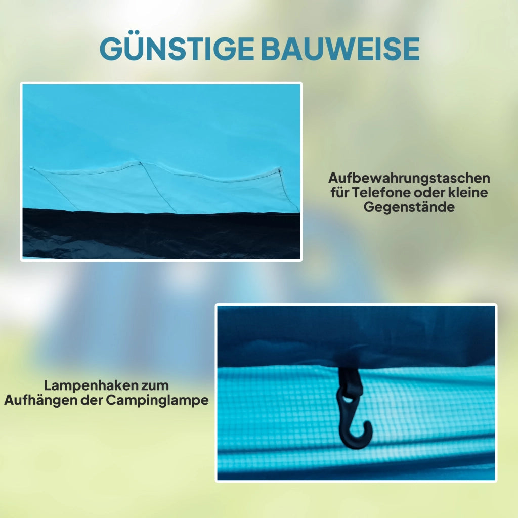 Tenda da campeggio gonfiabile tunnel 3-6 persone ¨C Zephmum ¨C Blu 440x280x195 cm