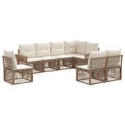 Set Divano da Giardino 8 pcs Beige e Bianco Crema polyrattan 3435141