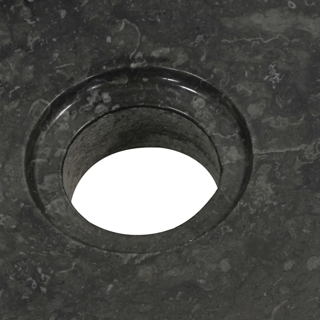Armadietto da Bagno in Legno di Teak con Lavabo in Marmo Nero 3058161