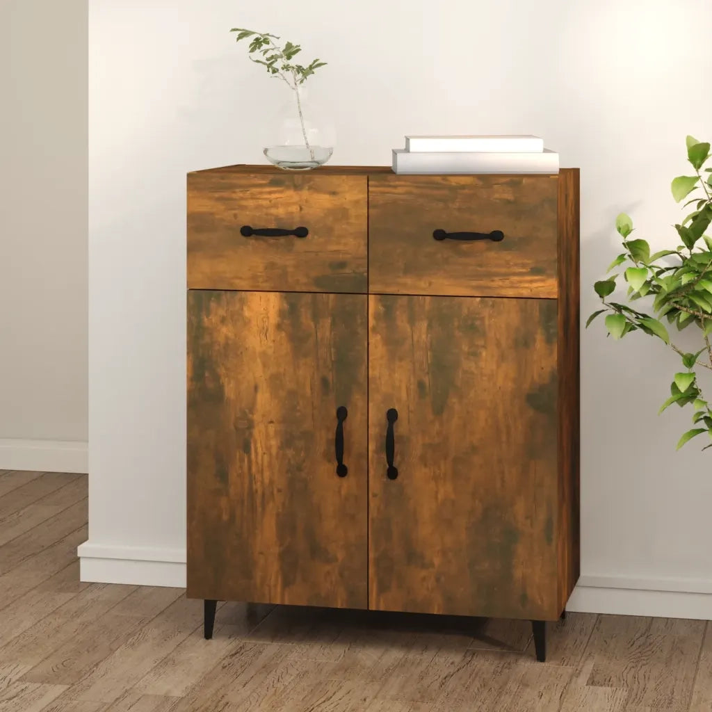 Credenza-Buffet-Armadio da cucina Rovere Fumo 69,5x34x90 cm in Legno Multistrato 815400
