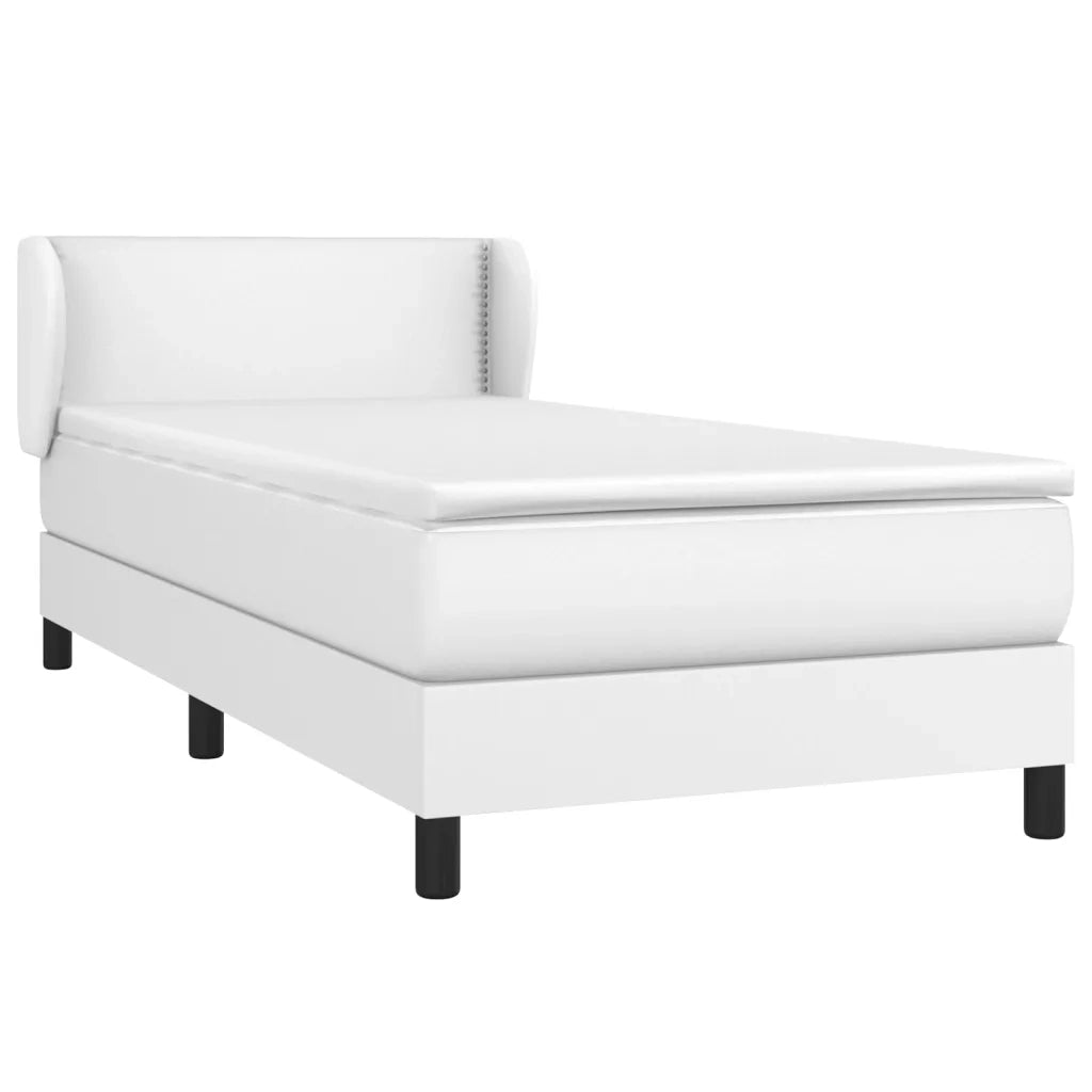 Giroletto a Molle con Materasso Bianco 100x200 cm in Similpelle