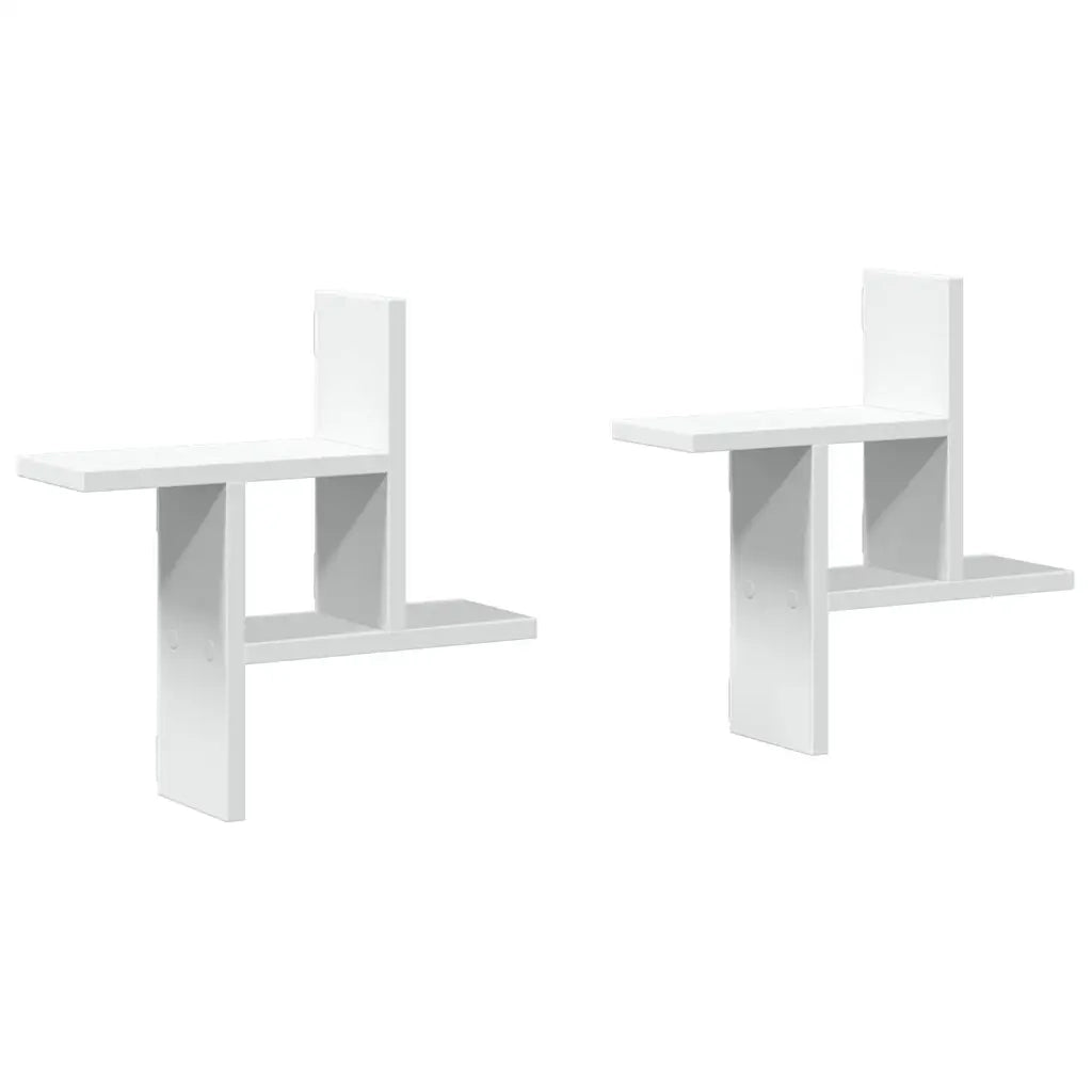 Mensole a Muro 2 pz Bianche 38x12x38 cm in Truciolato 853245