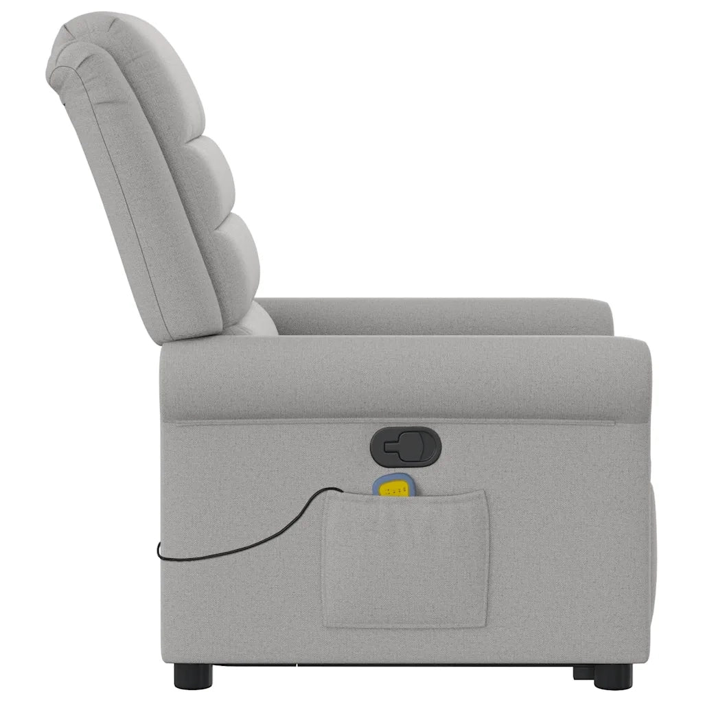 Poltrona Alzapersona Massaggi Reclinabile Grigio Nuvola Tessuto 3303333
