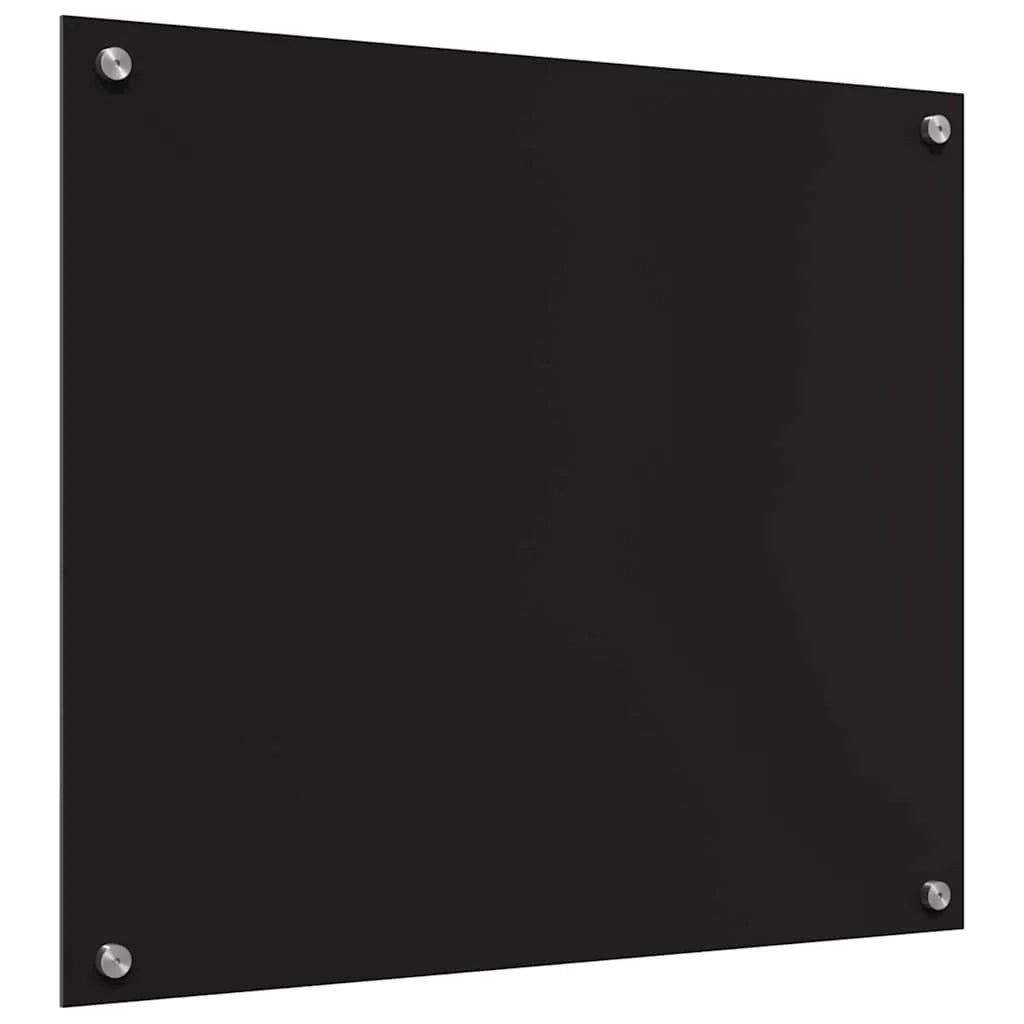 Set di 2 paraschizzi moderni per cucina resistenti al calore 70 x 60 cm in vetro temperato nero 02_0056308