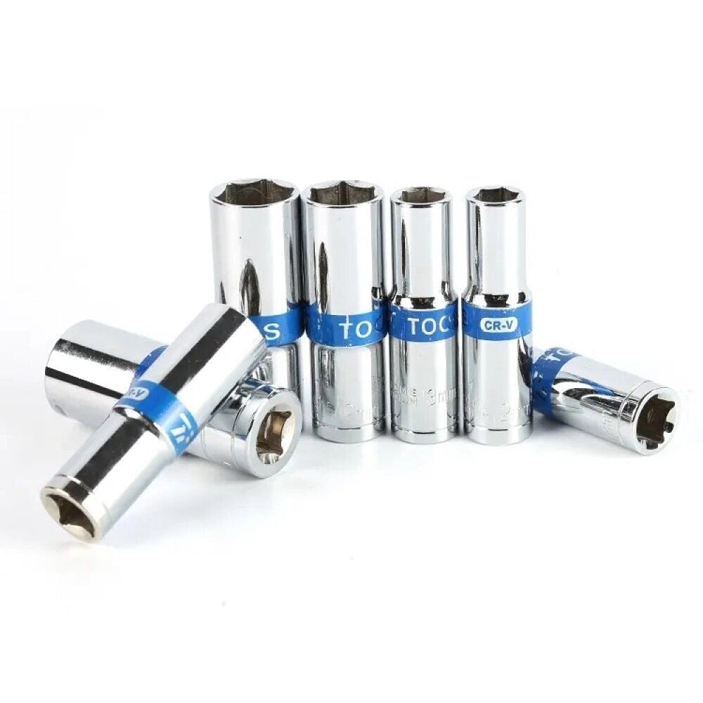 SET CHIAVI BUSSOLA LUNGHE 1/2'' DA 8 A 24 10PZ ESAGONALI PISTOLA AVVITATORE