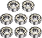 Set di 8 Rulli a Ghiroscopio [Tipo 6000-ZZ] - Per Elettronica - 10mm x 26mm x 8mm - Acciaio Inox Chiaro